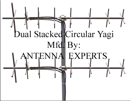 VHF UHF Dual Stacked Circular Polarized Yagi Antenna Satellite Tracking Dual Stacked Circular Polarized Yagi Antenna
