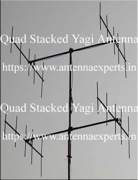 VHF UHF Quad Stacked Yagi Antenna High Gain Quad Yagi Antenna Extended Range Quad Yagi Antenna